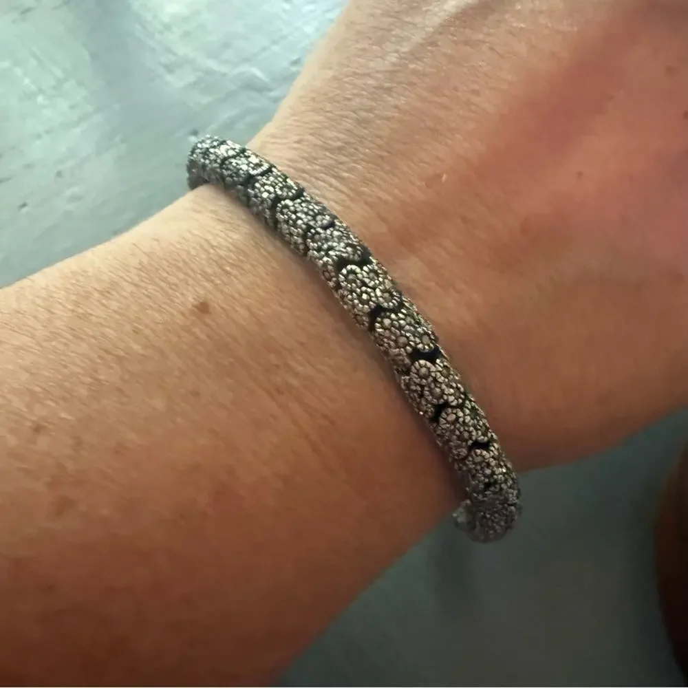 925 Sterling Silver Snake Like Linked Heavy thick Bracelet